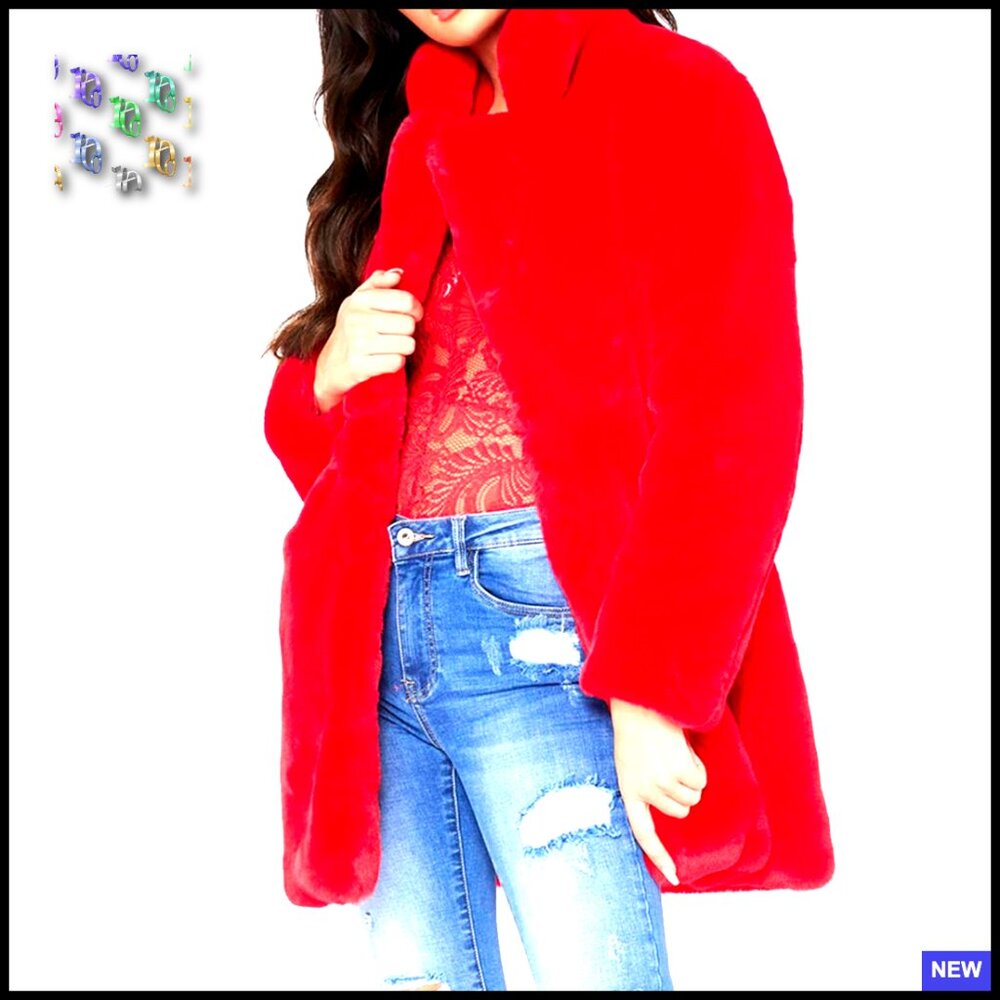 Faux Fur Lapel Coat Oversized Boyfriend Style Cozy Winter Warm Chic